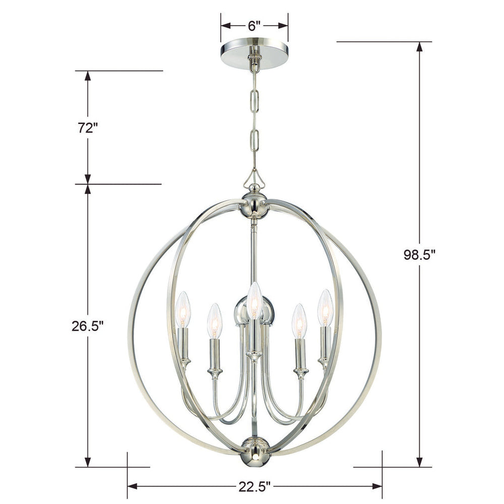 Libby Langdon Sylvan 5 Light Polished Nickel Chandelier Crystorama