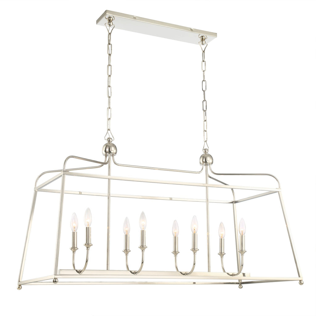 Libby Langdon Sylvan 8 Light Polished Nickel Chandelier Crystorama