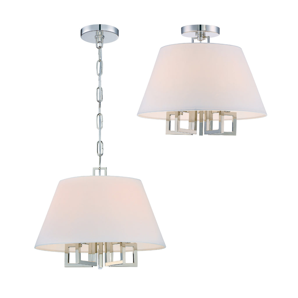 Crystorama Crystorama Libby Langdon Westwood 5 Light Polished Nickel Semi Flush Mount