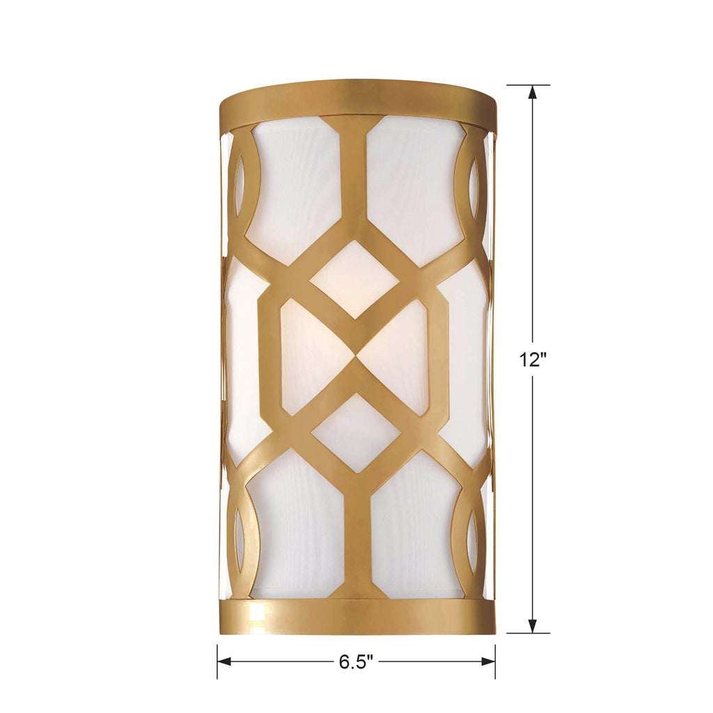 Crystorama Crystorama Libby Langdon Jennings 1 Light Aged Brass Sconce