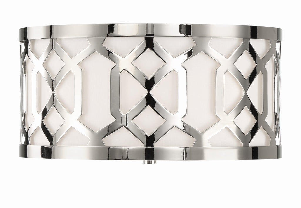 Crystorama Crystorama Libby Langdon Jennings 3 Light Polished Nickel Flush Mount