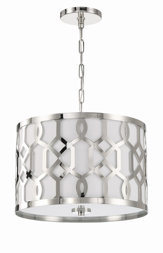 Libby Langdon Jennings 3 Light Polished Nickel Chandelier Crystorama