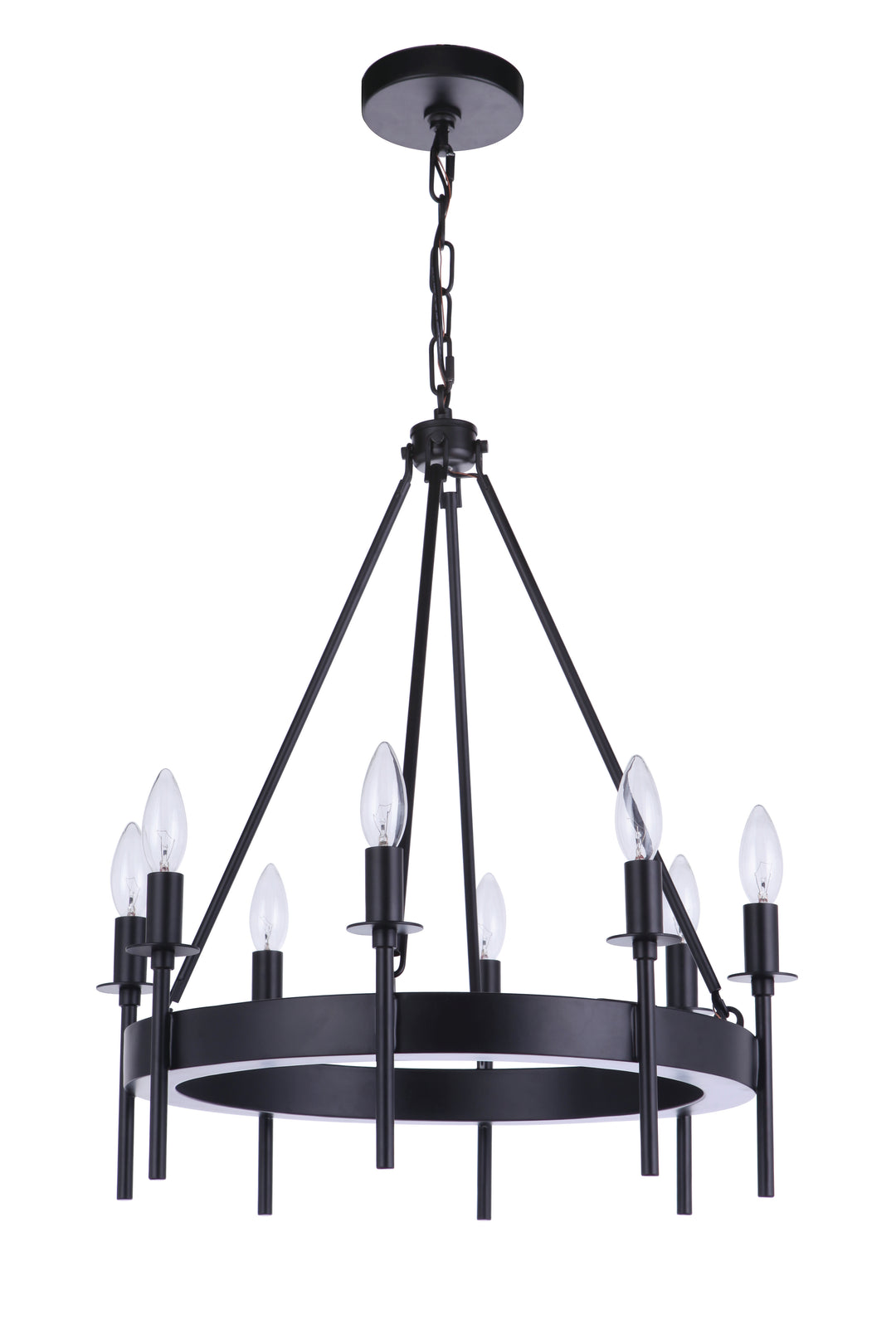 CRAFTMADE Larrson 8 Light Chandelier in Flat Black