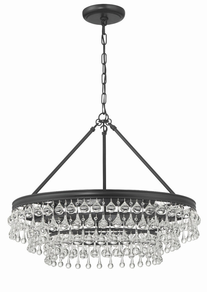 Calypso 6 Light Matte Black Chandelier Crystorama