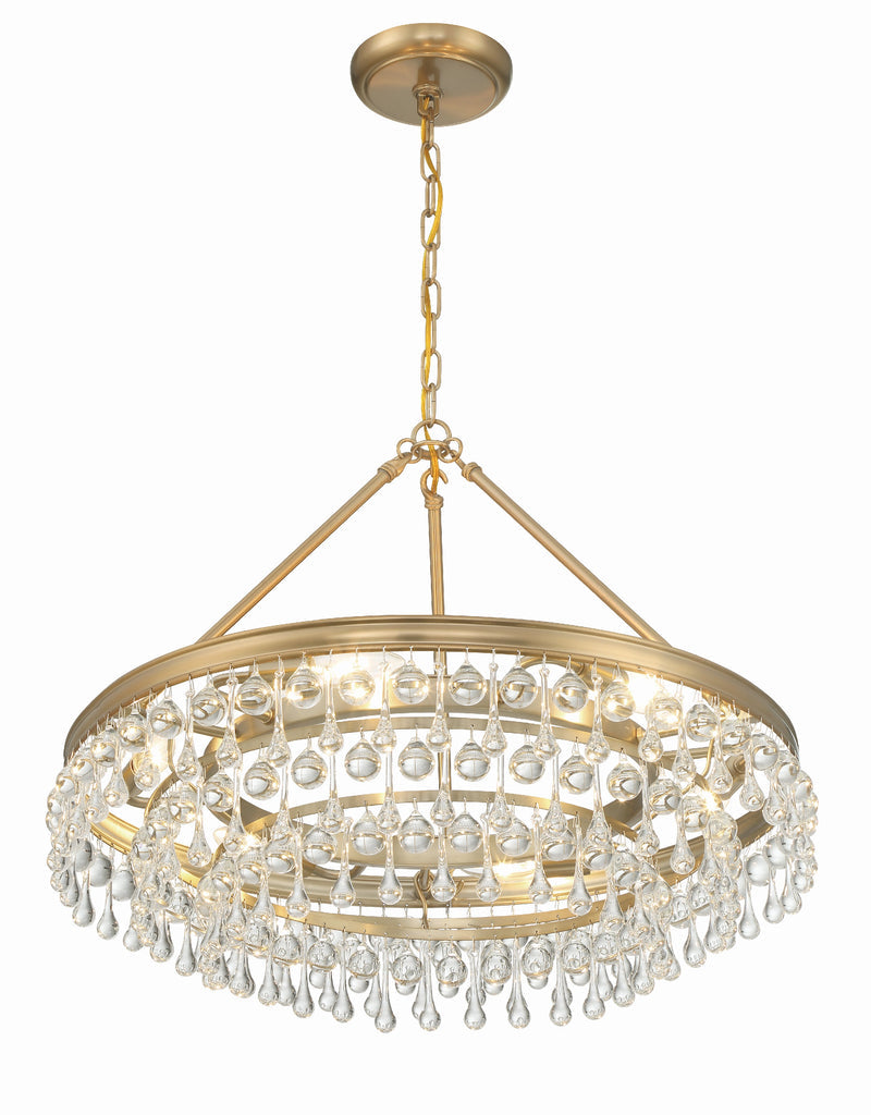 Calypso 6 Light Vibrant Gold Chandelier Crystorama