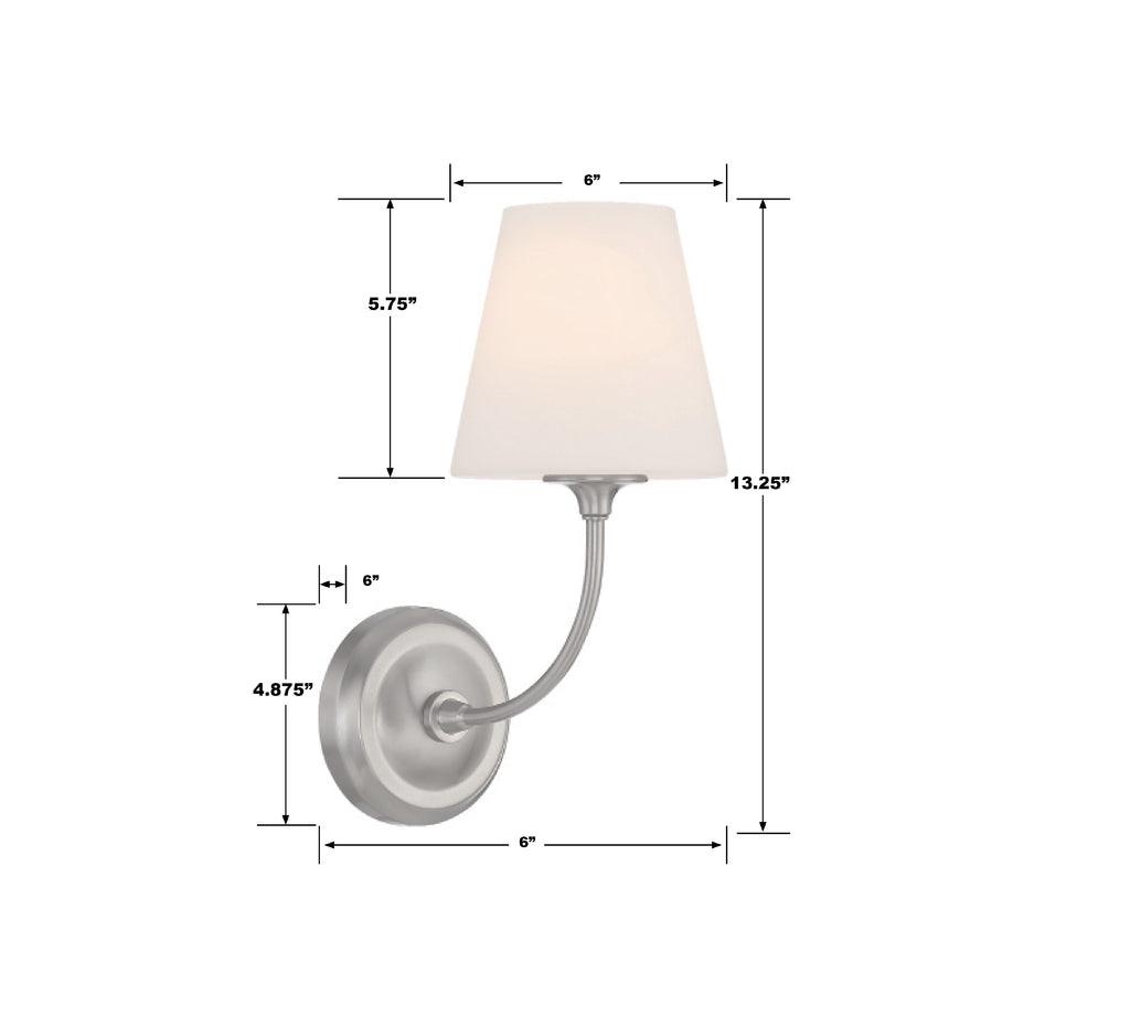 Crystorama Crystorama Libby Langdon Sylvan 1 Light Brushed Nickel Sconce