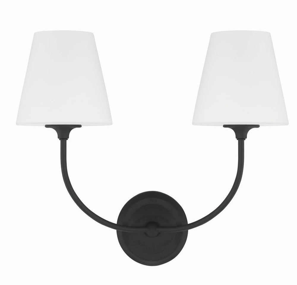 Crystorama Crystorama Libby Langdon Sylvan 2 Light Black Forged Sconce