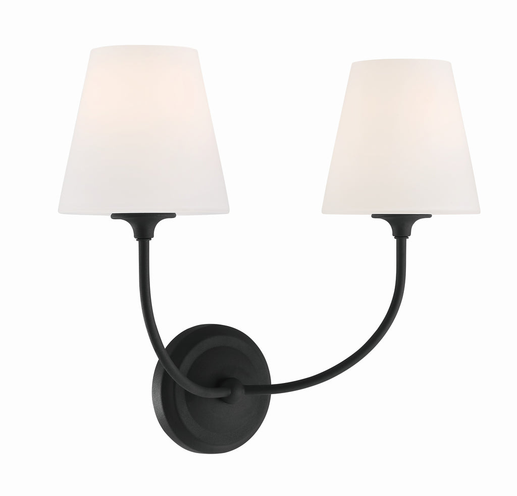 Crystorama Crystorama Libby Langdon Sylvan 2 Light Black Forged Sconce