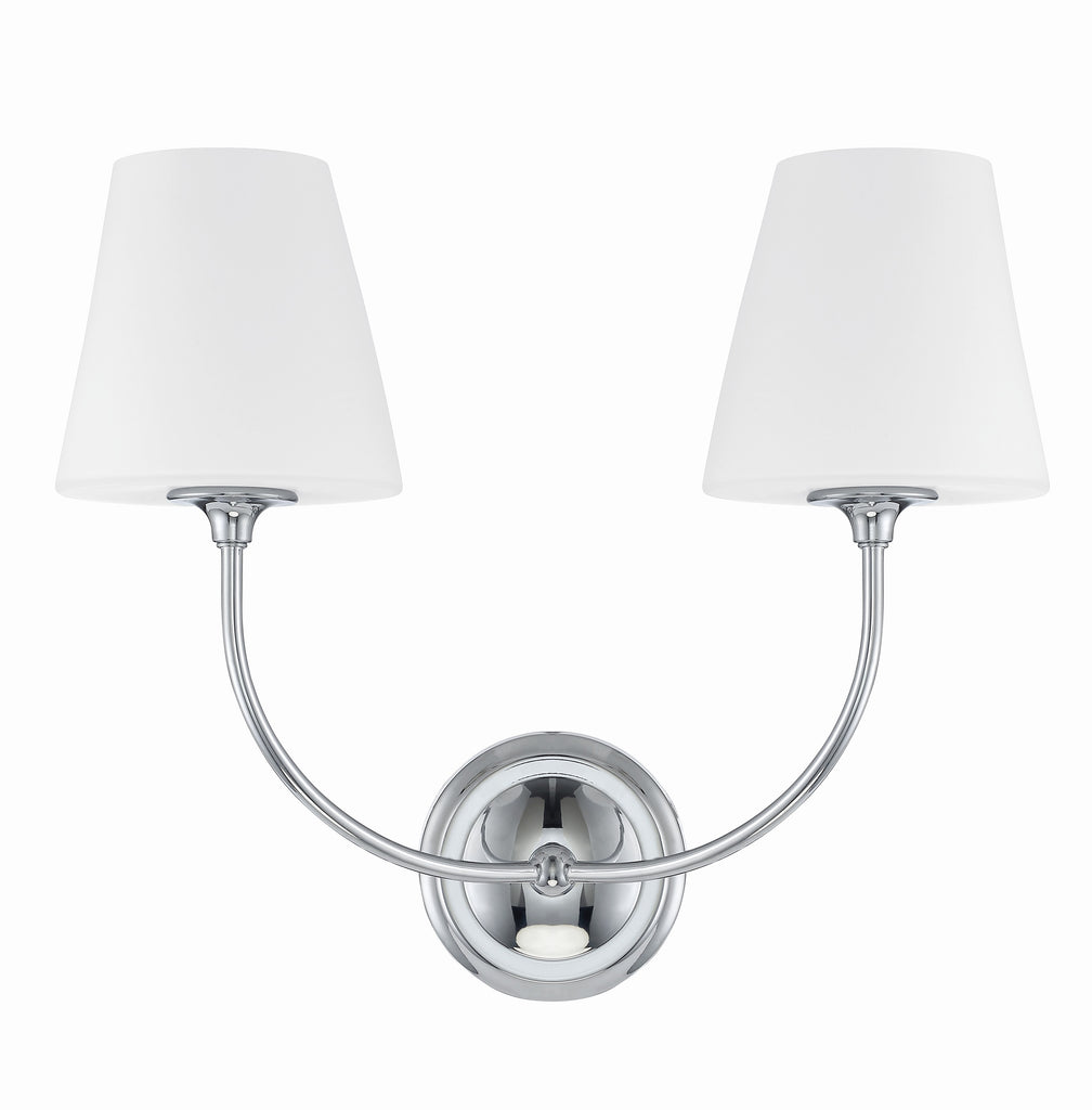 Crystorama Crystorama Libby Langdon Sylvan 2 Light Polished Chrome Sconce