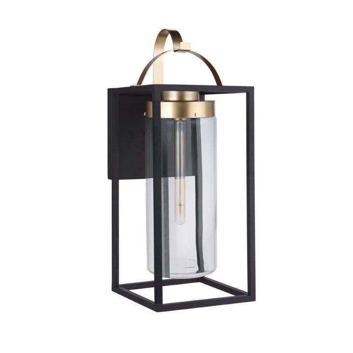 Neo 1 Light Extra Large Outdoor Wall Lantern in Midnight/Satin Brass CRAFTMADE