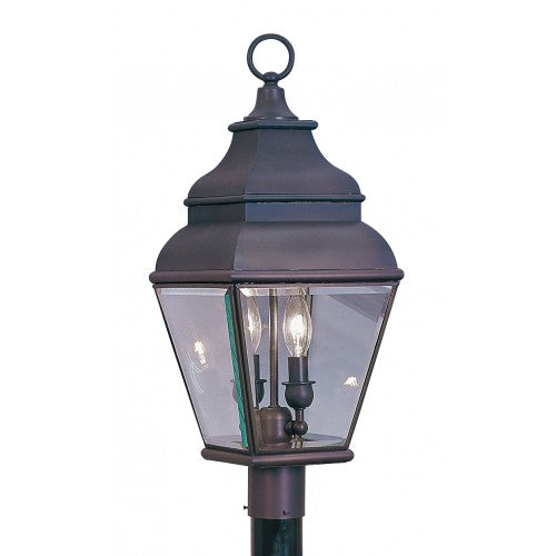 2 Light Bronze Outdoor Post Top Lantern Livex