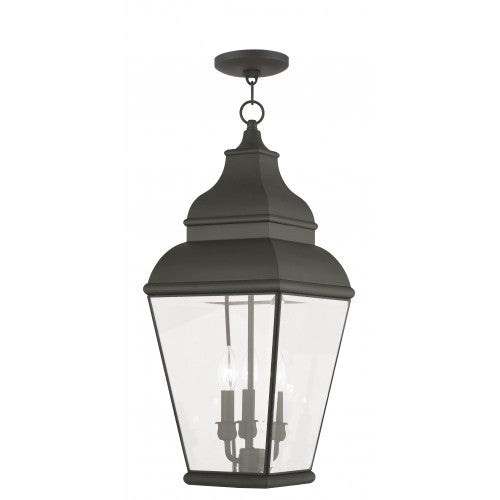 3 Light Black Outdoor Lantern Livex