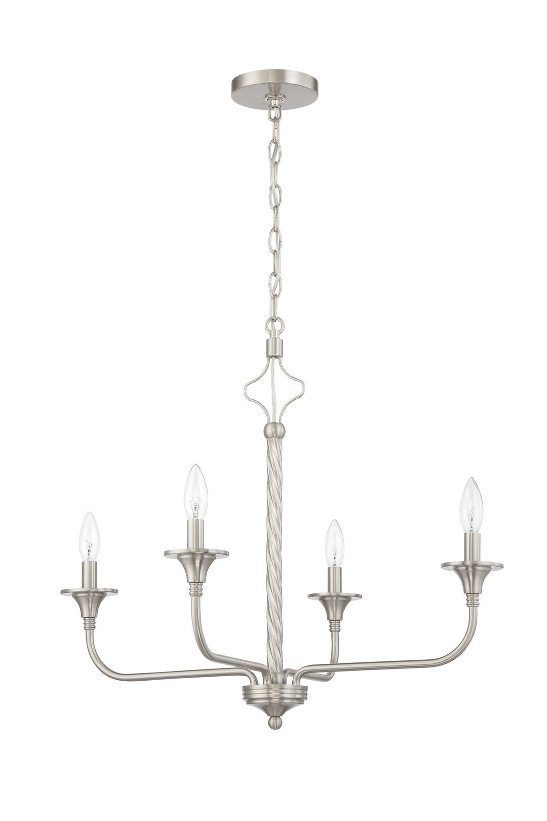 CRAFTMADE Jolenne 4 Light Chandelier in Brushed Polished Nickel