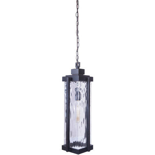 Pyrmont 1 Light Outdoor Pendant in Oiled Bronze Gilded with Clear Hammered Glass CRAFTMADE