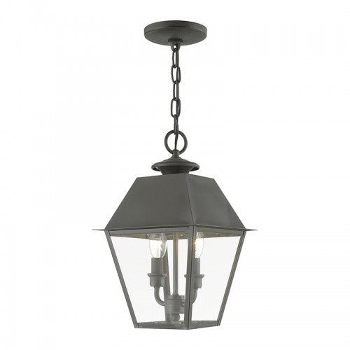 2 Light Charcoal Outdoor Medium Pendant Lantern Livex