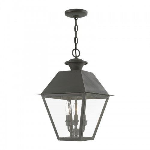 3 Light Charcoal Outdoor Large Pendant Lantern Livex