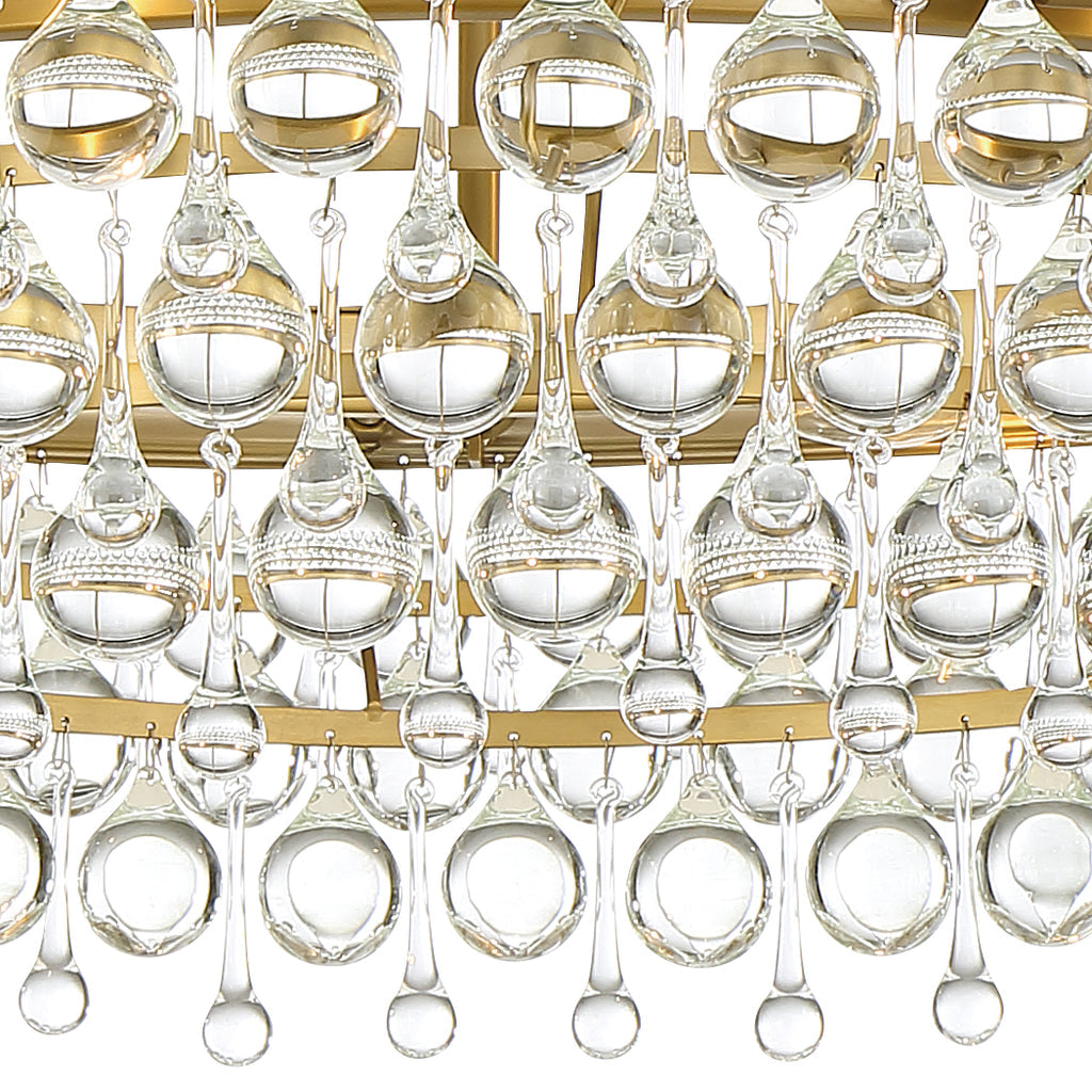 Calypso 6 Light Crystal Teardrop Vibrant Gold Chandelier Crystorama