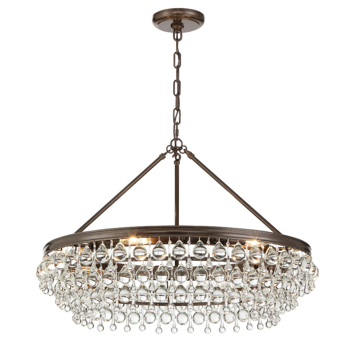 Calypso 6 Light Crystal Teardrop Vibrant Bronze Chandelier Crystorama