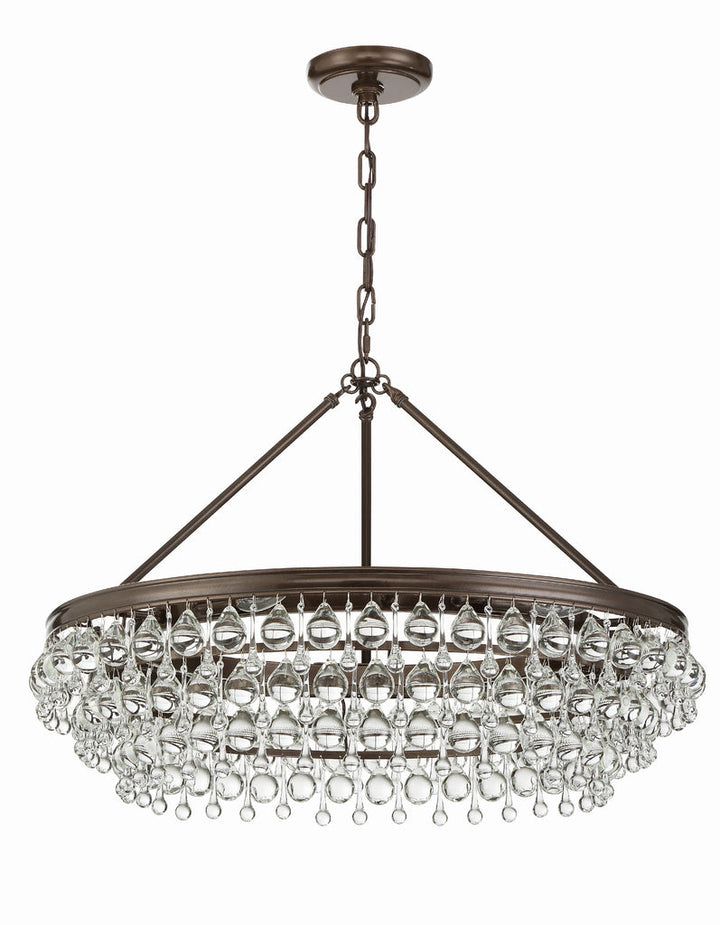 Calypso 6 Light Crystal Teardrop Vibrant Bronze Chandelier Crystorama