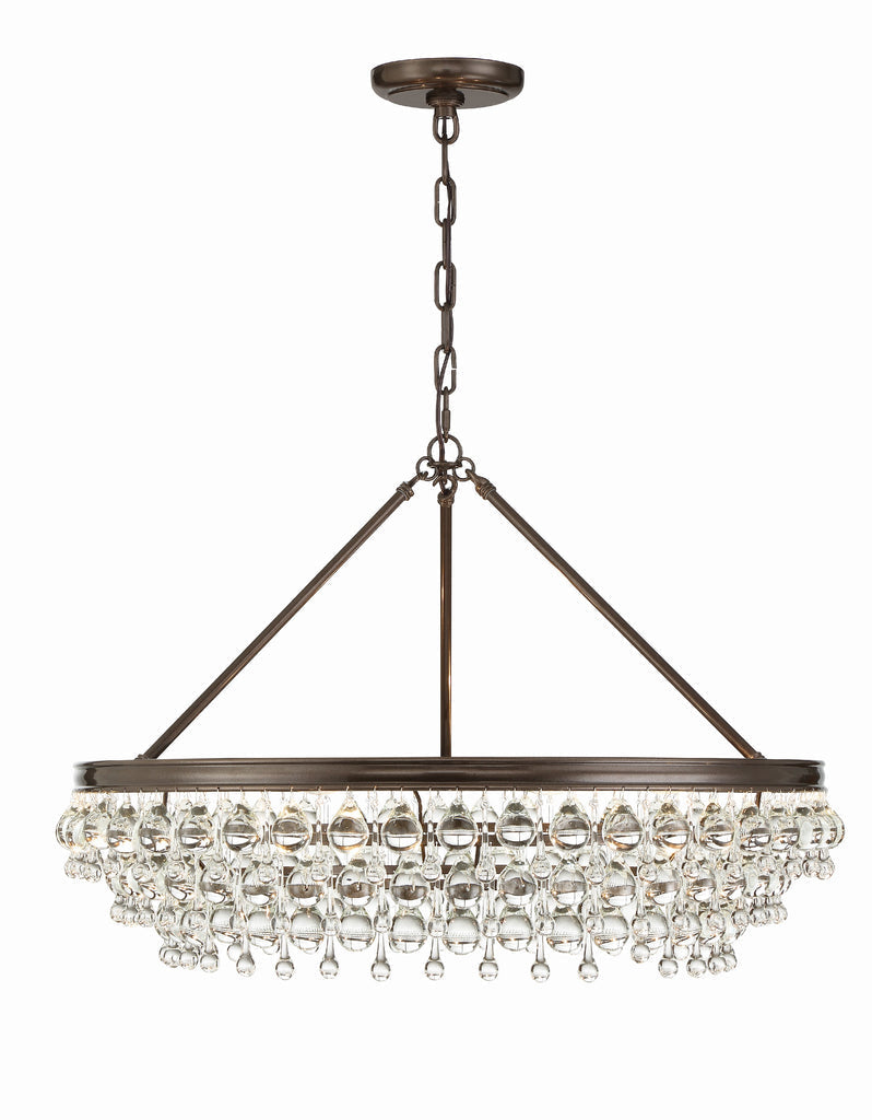 Calypso 6 Light Crystal Teardrop Vibrant Bronze Chandelier Crystorama