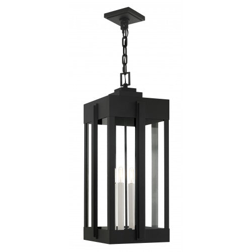 4 Light Black Outdoor Pendant Lantern Livex