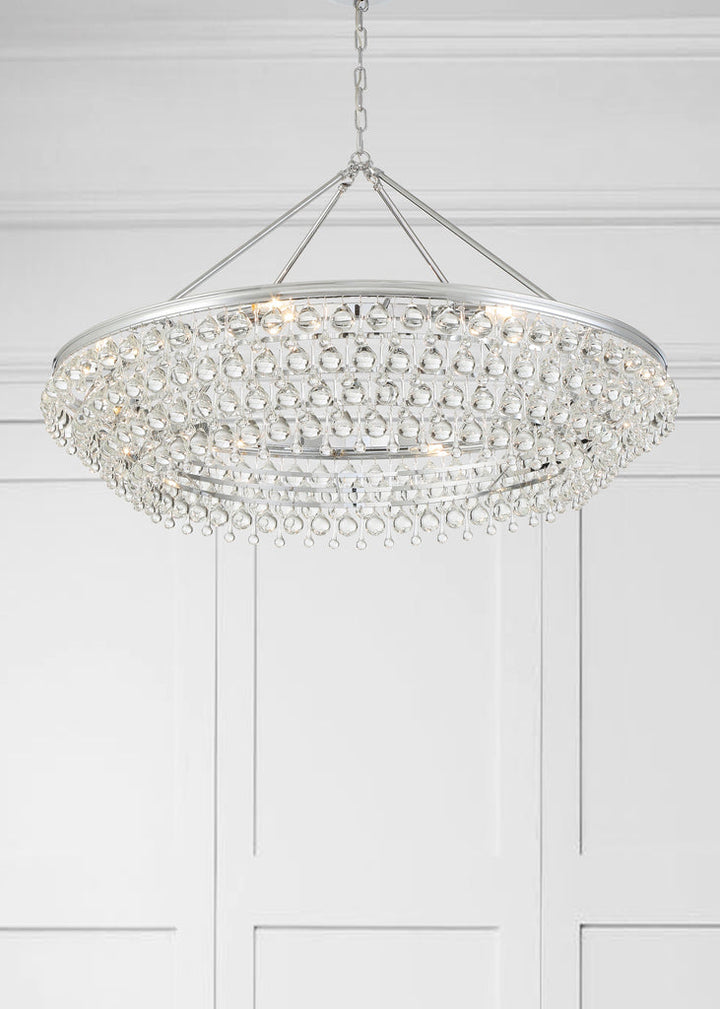 Calypso 8 Light Crystal Teardrop Polished Chrome Chandelier Crystorama