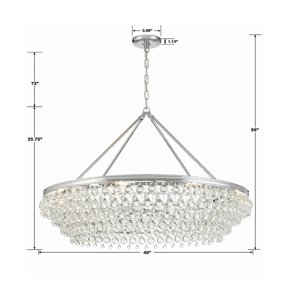 Cedar 8 Light Swarovski Strass Crystal Polished Chrome Chandelier Crystorama