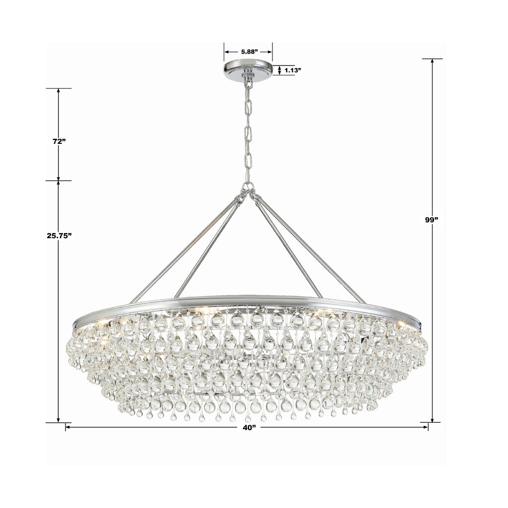 Cedar 8 Light Swarovski Strass Crystal Polished Chrome Chandelier Crystorama