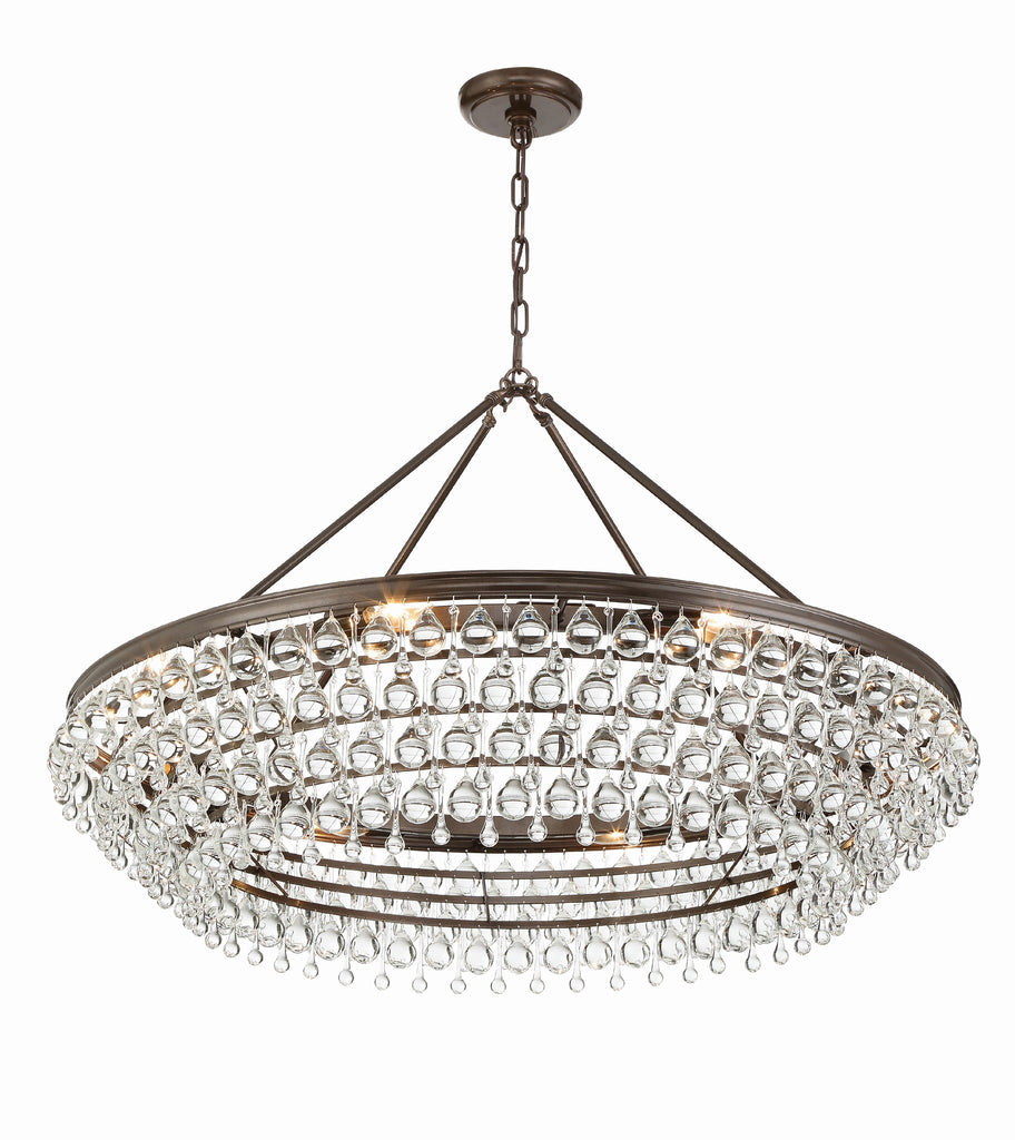 Calypso 8 Light Crystal Teardrop Vibrant Bronze Chandelier Crystorama