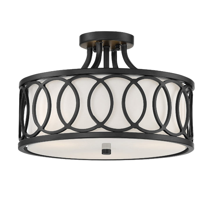 Crystorama Crystorama Libby Langdon Graham 3 Light Matte Black Semi Flush Mount