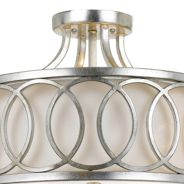 Crystorama Crystorama Libby Langdon Graham 3 Light Antique Silver Semi Flush Mount