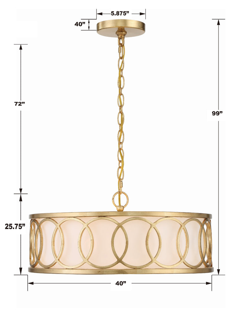 Libby Langdon Graham 6 Light Antique Gold Chandelier Crystorama