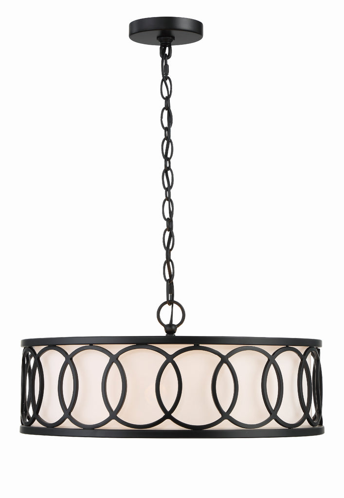 Libby Langdon Graham 6 Light Matte Black Chandelier Crystorama