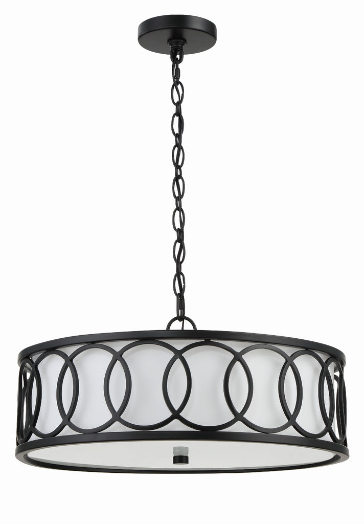 Libby Langdon Graham 6 Light Matte Black Chandelier Crystorama