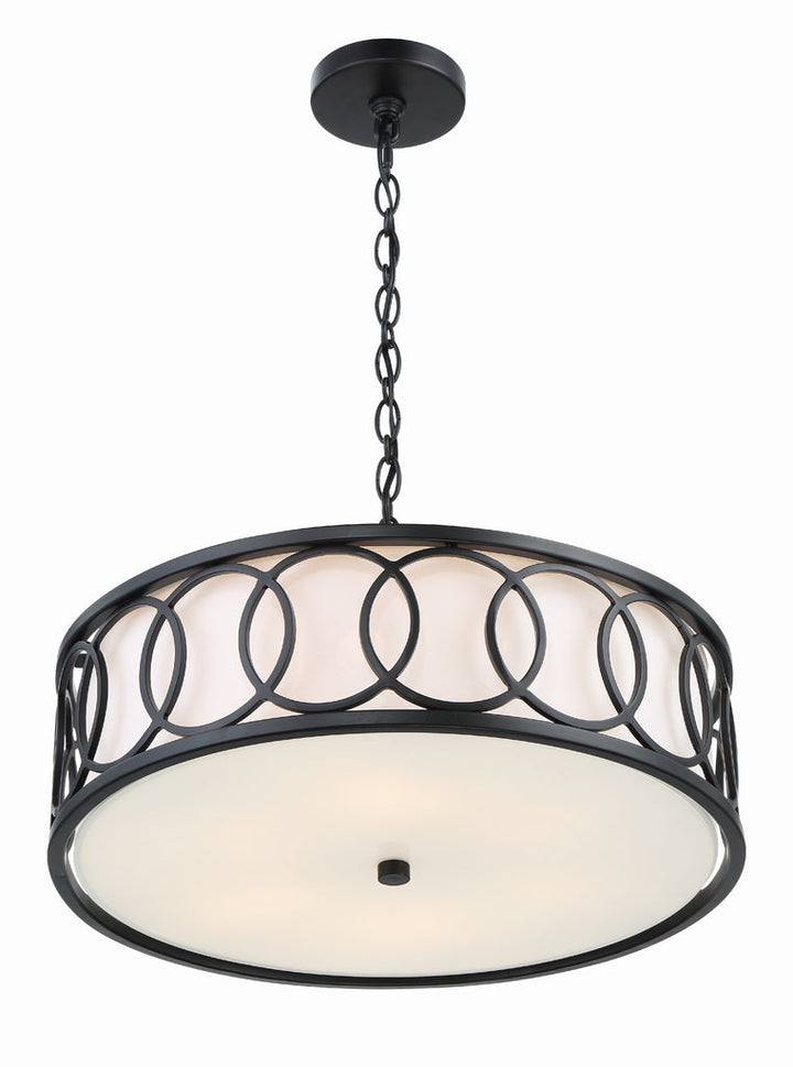 Libby Langdon Graham 6 Light Matte Black Chandelier Crystorama