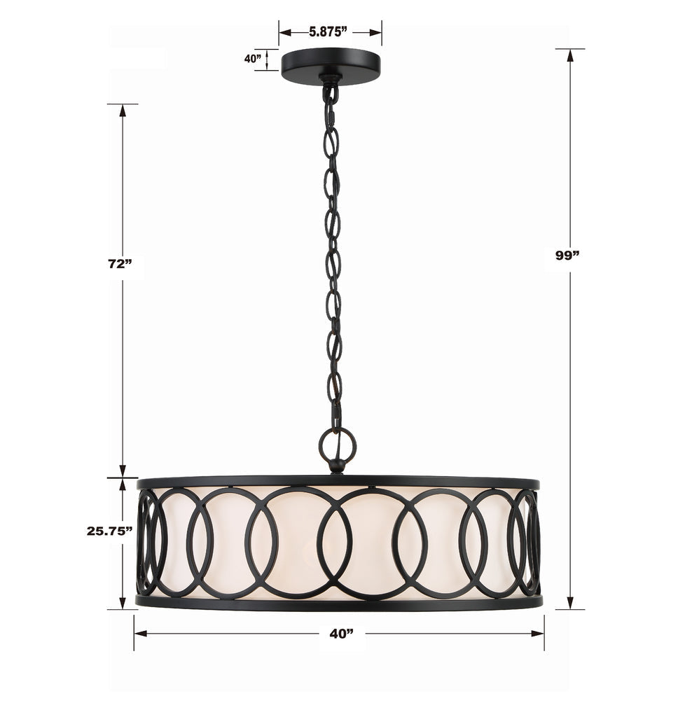 Libby Langdon Graham 6 Light Matte Black Chandelier Crystorama