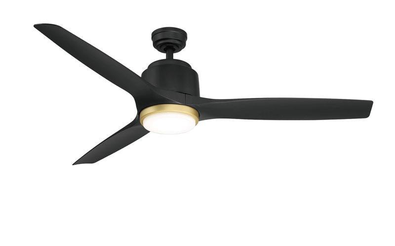 Sora Outdoor 56 Inch Matte Black and Gold Ceiling Fan Wind River