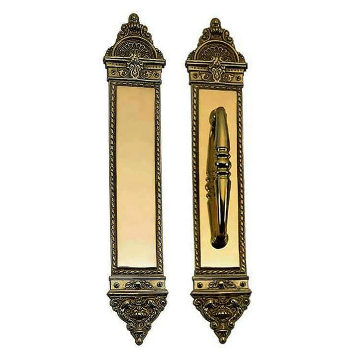 16 1/4 Inch European Style Door Pull & Push Plate Set COPPER MOUNTAIN HARDWARE