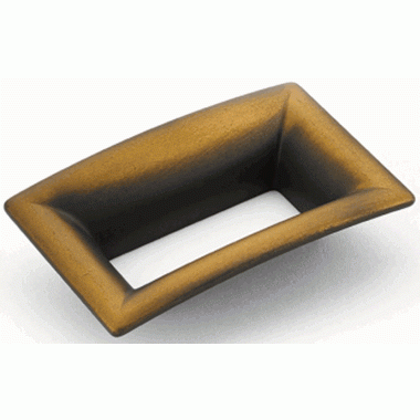 SCHAUB 3 1/2 Inch (2 1/2 Inch c-c) Finestrino Flared Rectangle Pull (Burnished Bronze Finish)