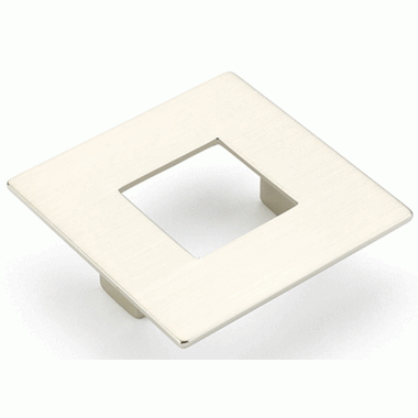 SCHAUB 3 1/2 Inch (2 1/2 Inch c-c) Finestrino Square Pull (Brushed Nickel Finish)