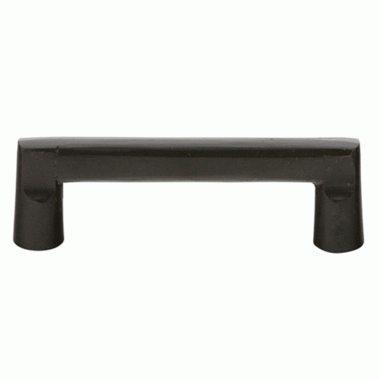 EMTEK 3 1/2 Inch (3 Inch c-c) Sandcast Bronze Rail Pull (Matte Black Finish)