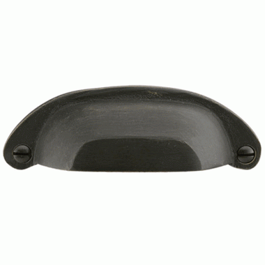 EMTEK 4 5/8 Inch (4 Inch c-c) Sandcast Bronze Ranch Bin Pull (Medium Bronze Finish)