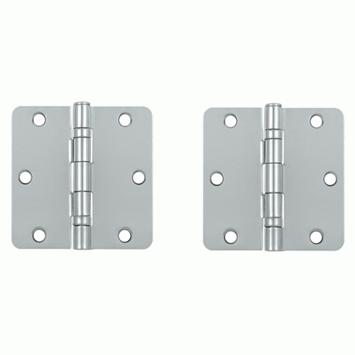 3 1/2 Inch x 3 1/2 Inch Ball Bearing Steel Hinge (Chrome Finish) DELTANA