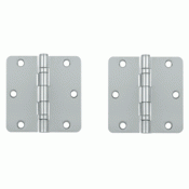 3 1/2 Inch x 3 1/2 Inch Ball Bearing Steel Hinge (Chrome Finish) DELTANA