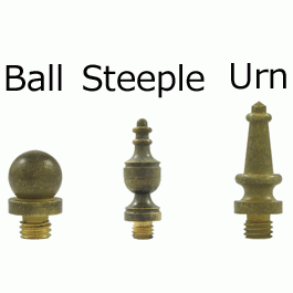 3 1/2 Inch X 3 1/2 Inch Solid Brass Hinge Interchangeable Finials (Square Corner, Bronze Medium Finish) DELTANA