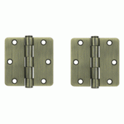 DELTANA 3 1/2 Inch x 3 1/2 Inch Heavy Duty Steel Hinge (Antique Brass Finish)