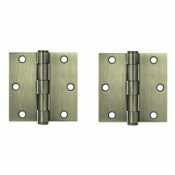 DELTANA 3 1/2 Inch x 3 1/2 Inch Heavy Duty Steel Hinge (Antique Brass Finish)