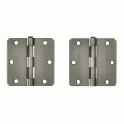 3 1/2 Inch x 3 1/2 Inch Steel Hinge (Antique Nickel Finish) DELTANA