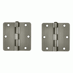 3 1/2 Inch x 3 1/2 Inch Steel Hinge (Antique Nickel Finish) DELTANA