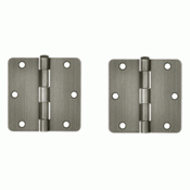 3 1/2 Inch x 3 1/2 Inch Steel Hinge (Antique Nickel Finish) DELTANA